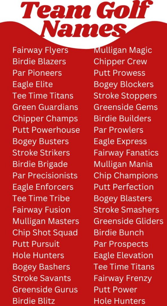 Team Golf Names