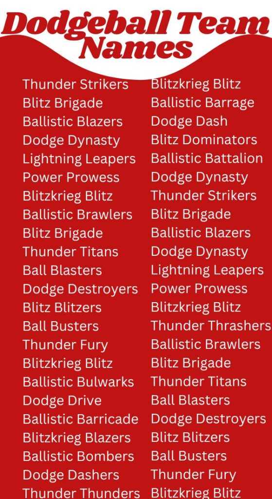 dodgeball team names