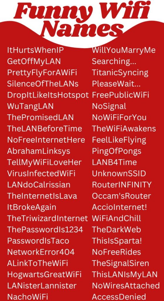 Funny Wifi Names