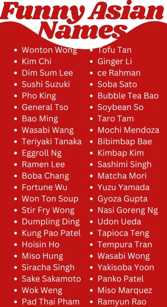 Funny Asian Names