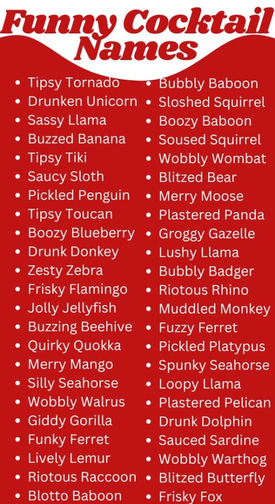 Funny Cocktail Names