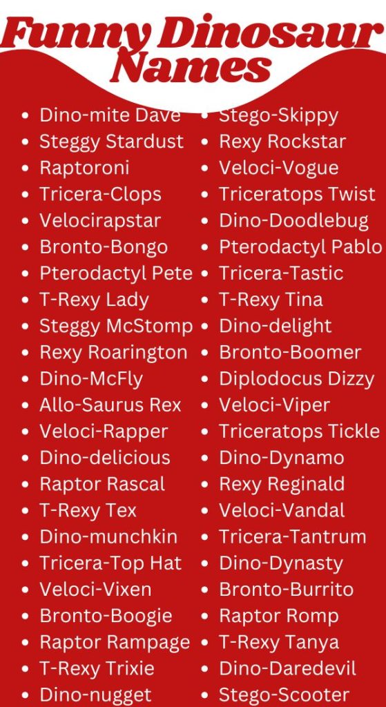 Funny Dinosaur Names