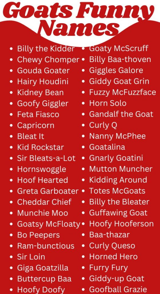 Funny Names For Goats