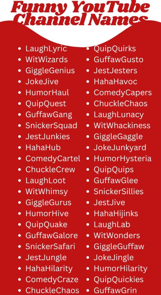 Funny YouTube Channel Names