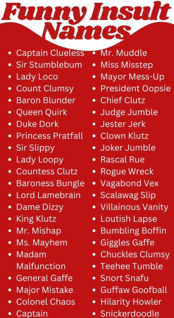 funny insult names