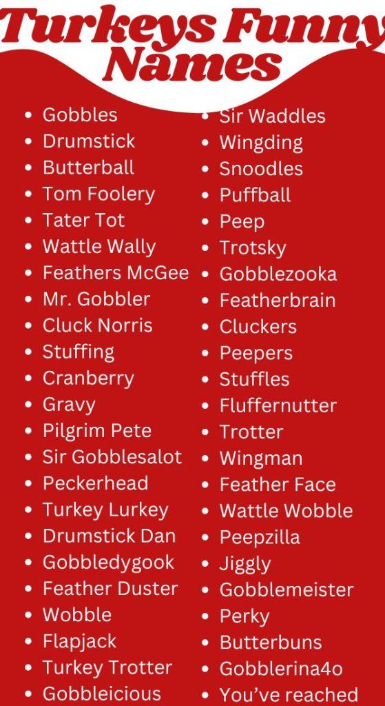 Funny Names For Turkeys