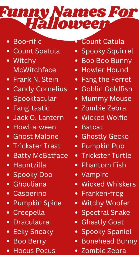 Funny Names For Halloween