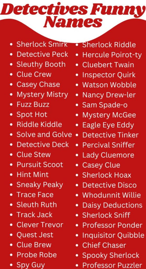 Detectives Funny Names