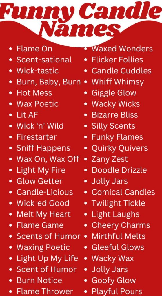 Funny Candle Names