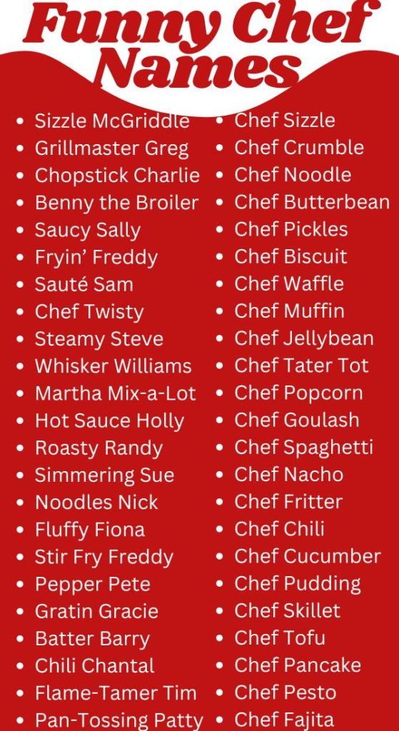 Funny Chef Names