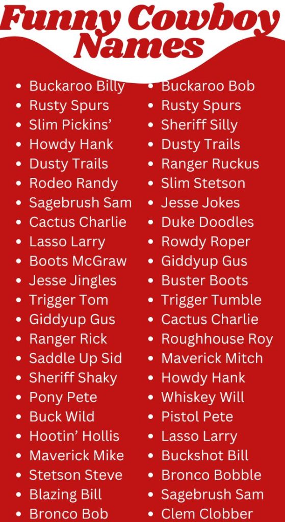 Funny Cowboy Names