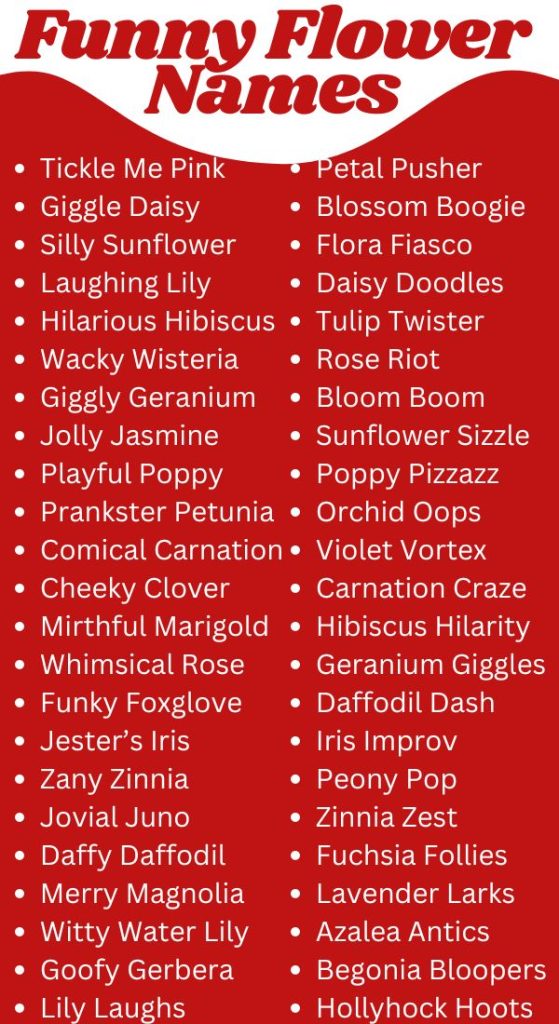 Funny Flower Names