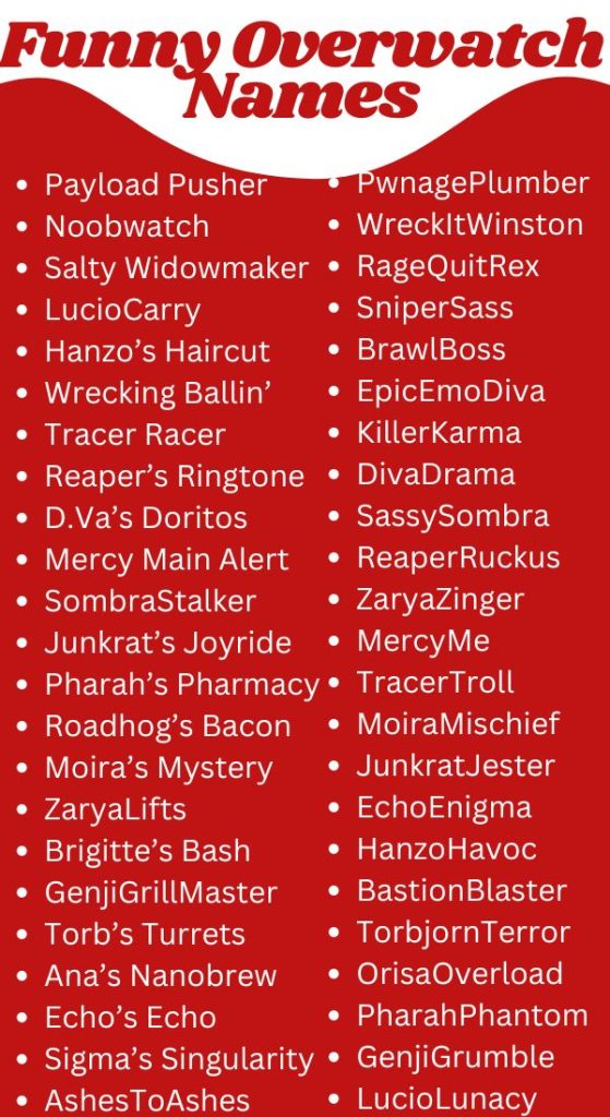 Funny Overwatch Names