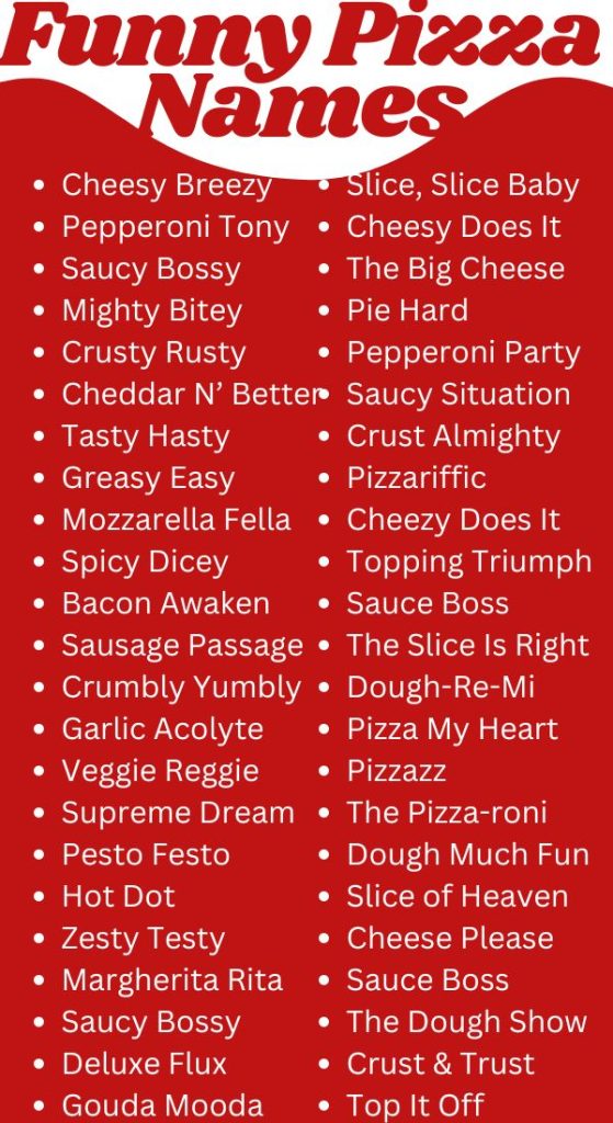 550+ Funny Pizza Names Unique Creative Hilarious & Cool