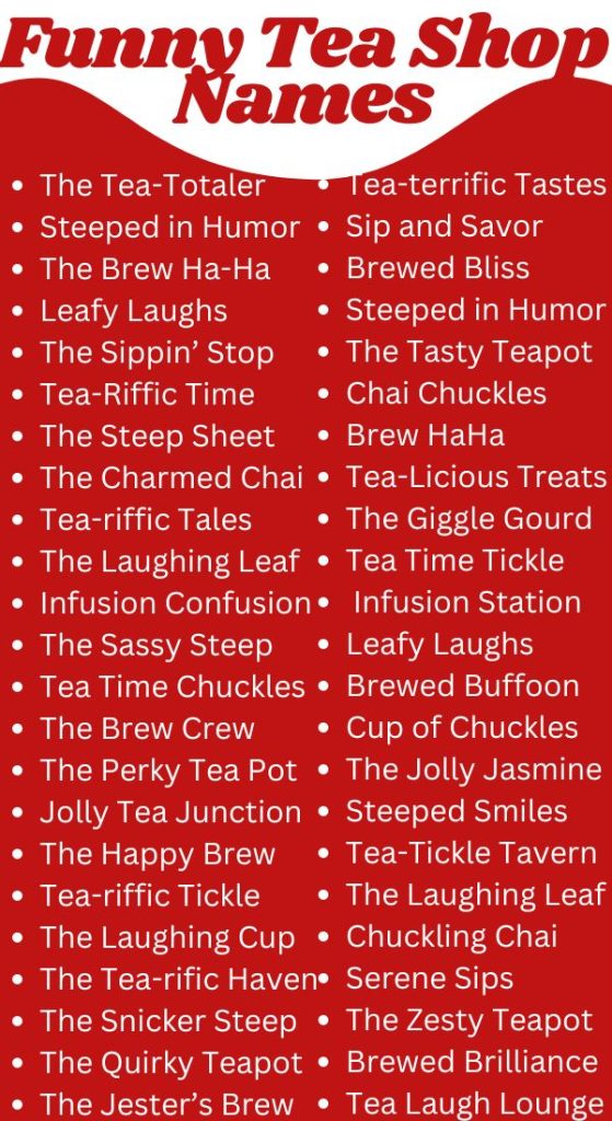 Funny Tea Shop Names