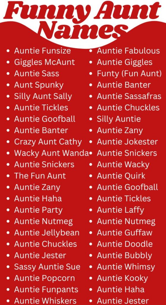 Funny Aunt Names