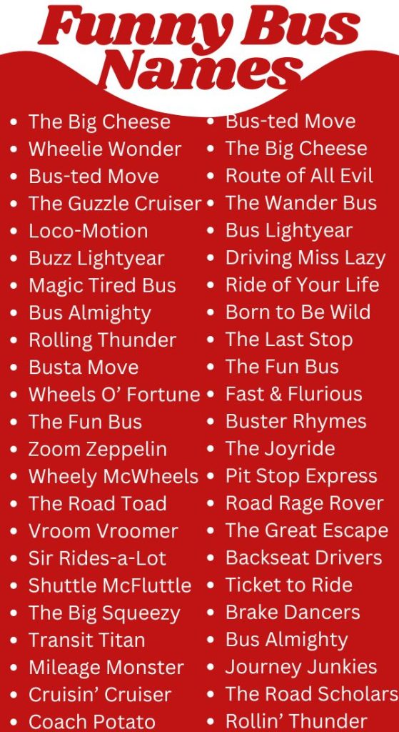 Funny Bus Names