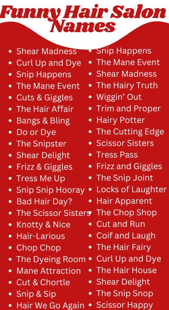 Diffe Hair Salon Names Infoupdate