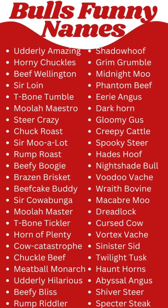 Funny Names For Bulls