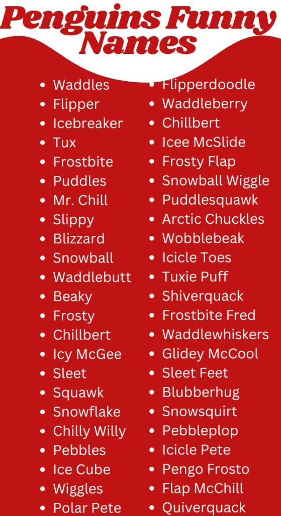 Funny Names For Penguins