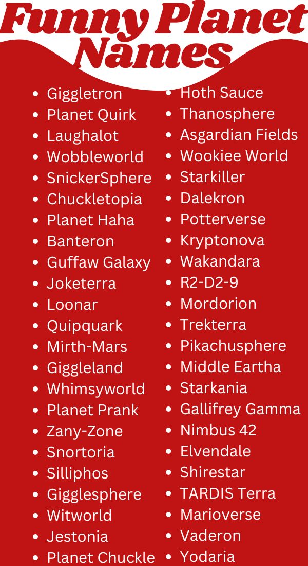 550+ Funny Planet Names Unique Creative Stylish Cool & Cute