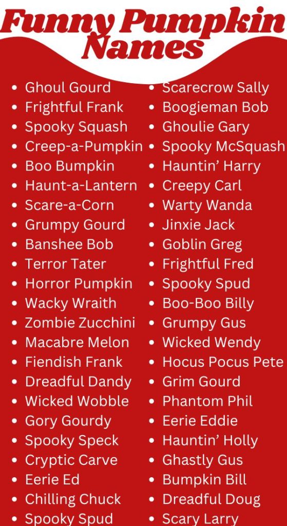 Funny Pumpkin Names