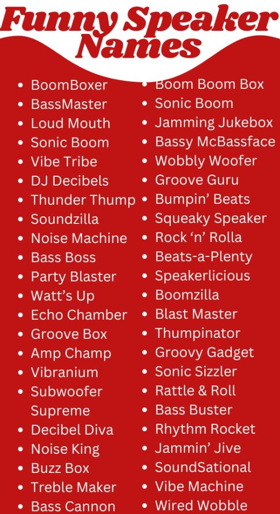 Funny Speaker Names