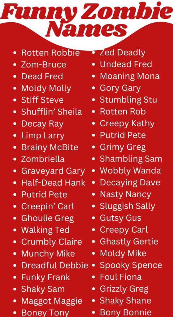 Funny Zombie Names