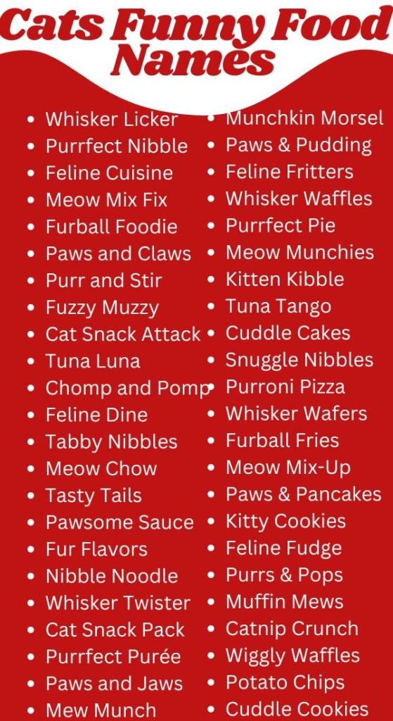 Funny Food Names For Cats